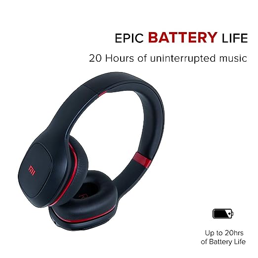 MI Super Bass Bluetooth Wireless On Ear Headphones with Mic (Black and Red) MI Super Bass Bluetooth Wireless On Ear Headphones with Mic (Black and Red)